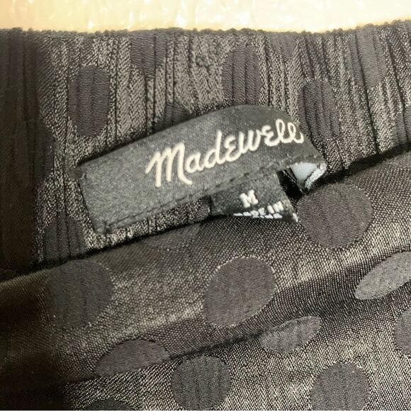 Madewell Drapey Jacquard Huston Pull On Crop Pants polka dot black - Picture 9 of 14